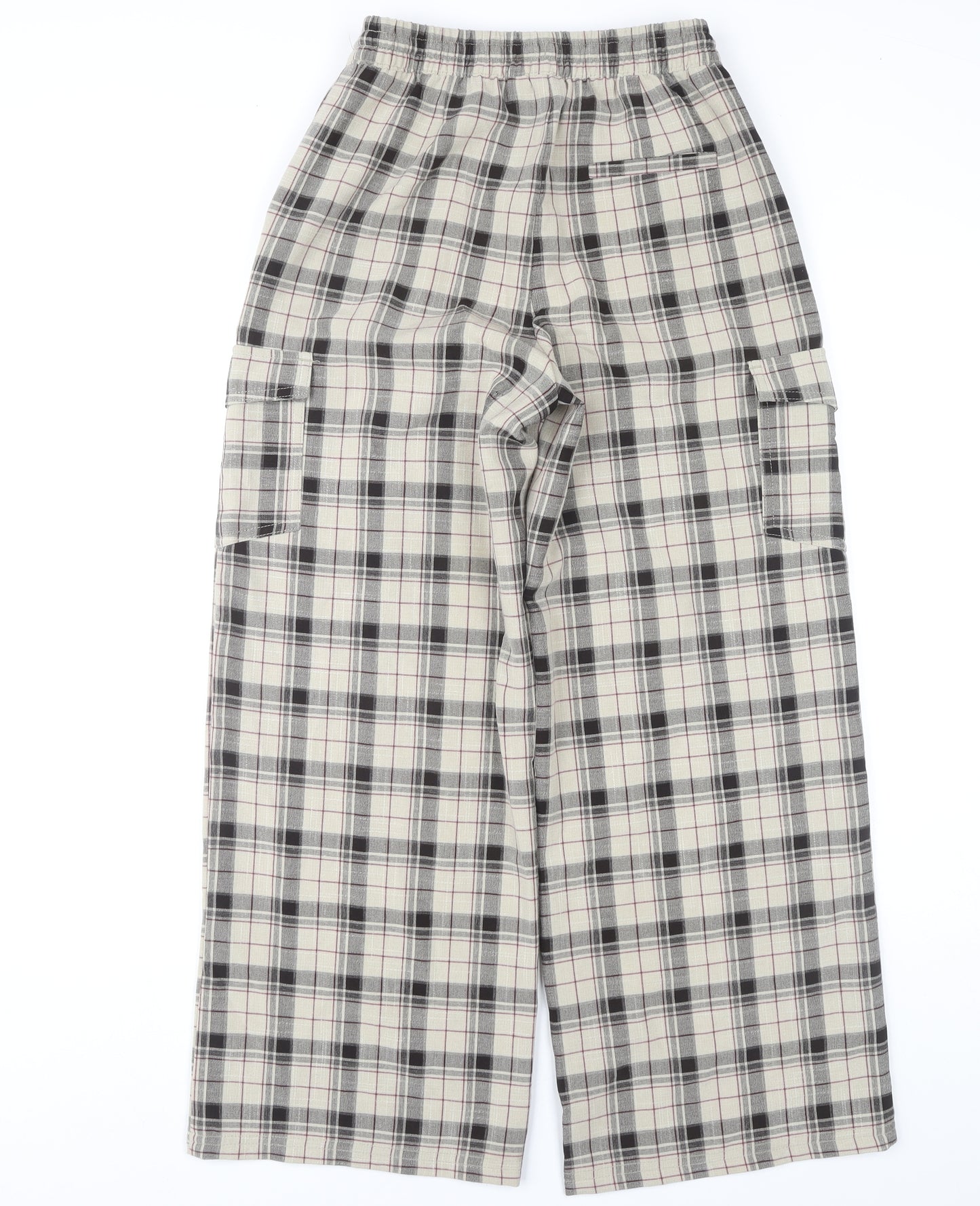 Collusion Womens Plaid Multicoloured Wide-Leg Trousers