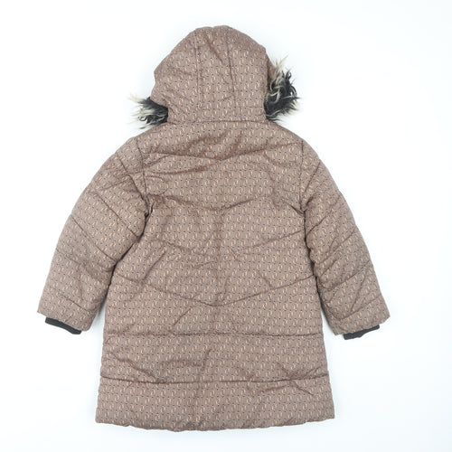 Next Girls Brown Puffer Jacket, 5 Years, Hooded Winter Coat