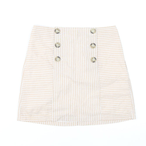 Alter'd State Women's Beige Striped Short Skirt S