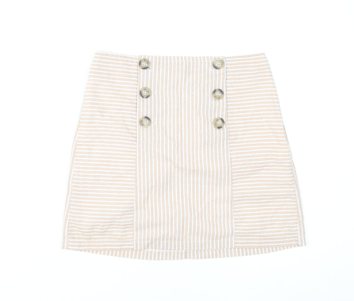 Alter'd State Women's Beige Striped Short Skirt S