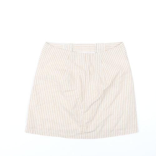 Alter'd State Women's Beige Striped Short Skirt S