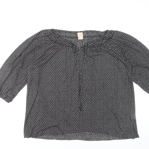 Faded Glory Women's Black Polka Dot Blouse S