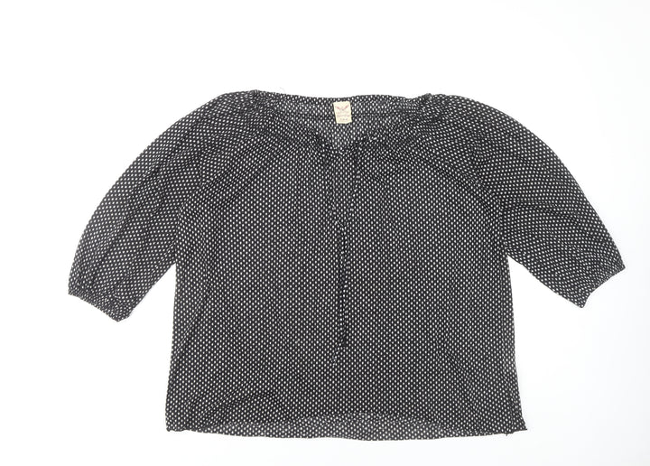 Faded Glory Women's Black Polka Dot Blouse S