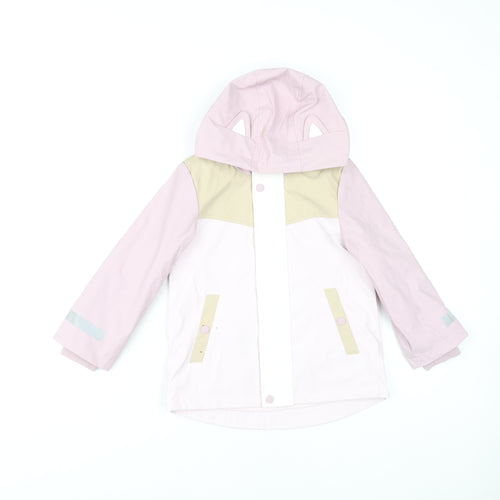 Marks and Spencer Girls Pink Rain Coat 4-5 Years Waterproof