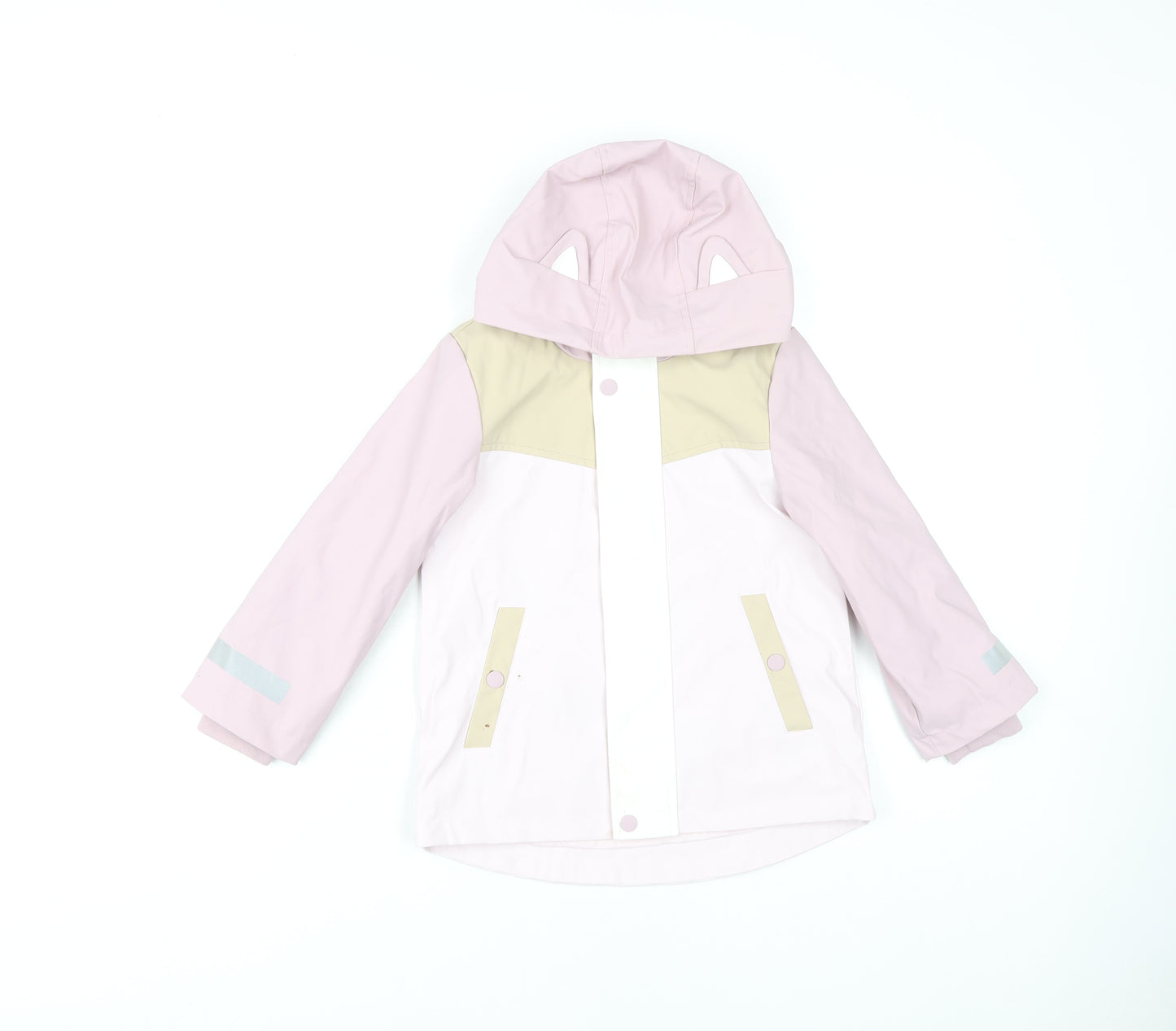 Marks and Spencer Girls Pink Rain Coat 4-5 Years Waterproof