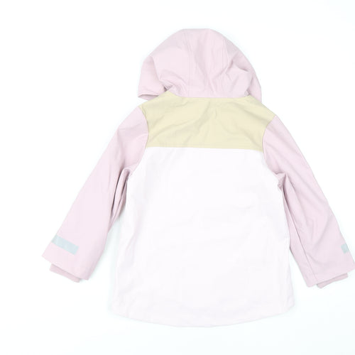 Marks and Spencer Girls Pink Rain Coat 4-5 Years Waterproof