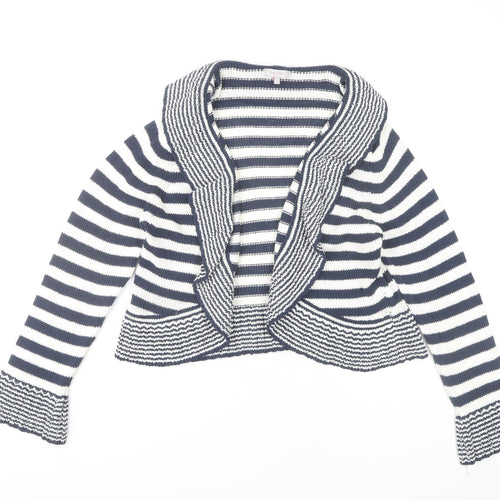 Per Una Women's Multicoloured Striped Open Front Cardigan L