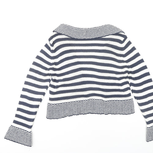 Per Una Women's Multicoloured Striped Open Front Cardigan L