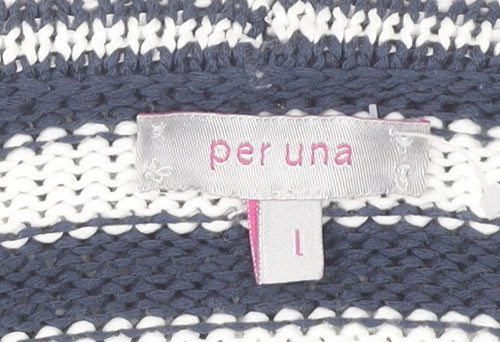 Per Una Women's Multicoloured Striped Open Front Cardigan L