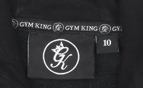Gym King Women's Black Hoodie Size 10 with Logo