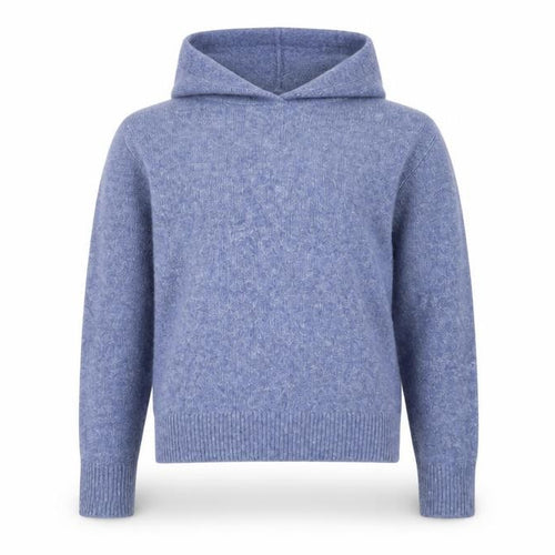 ZARA Girls Blue Hoodie, Size 9-10, Knit Pullover, Hooded