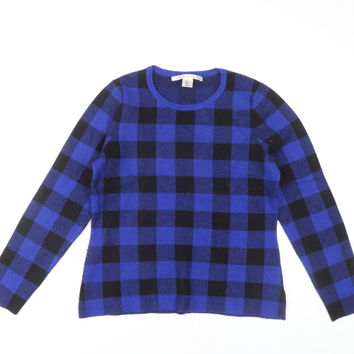 Max Studio Women's Blue Check Pullover Jumper L