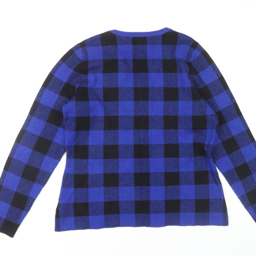 Max Studio Women's Blue Check Pullover Jumper L