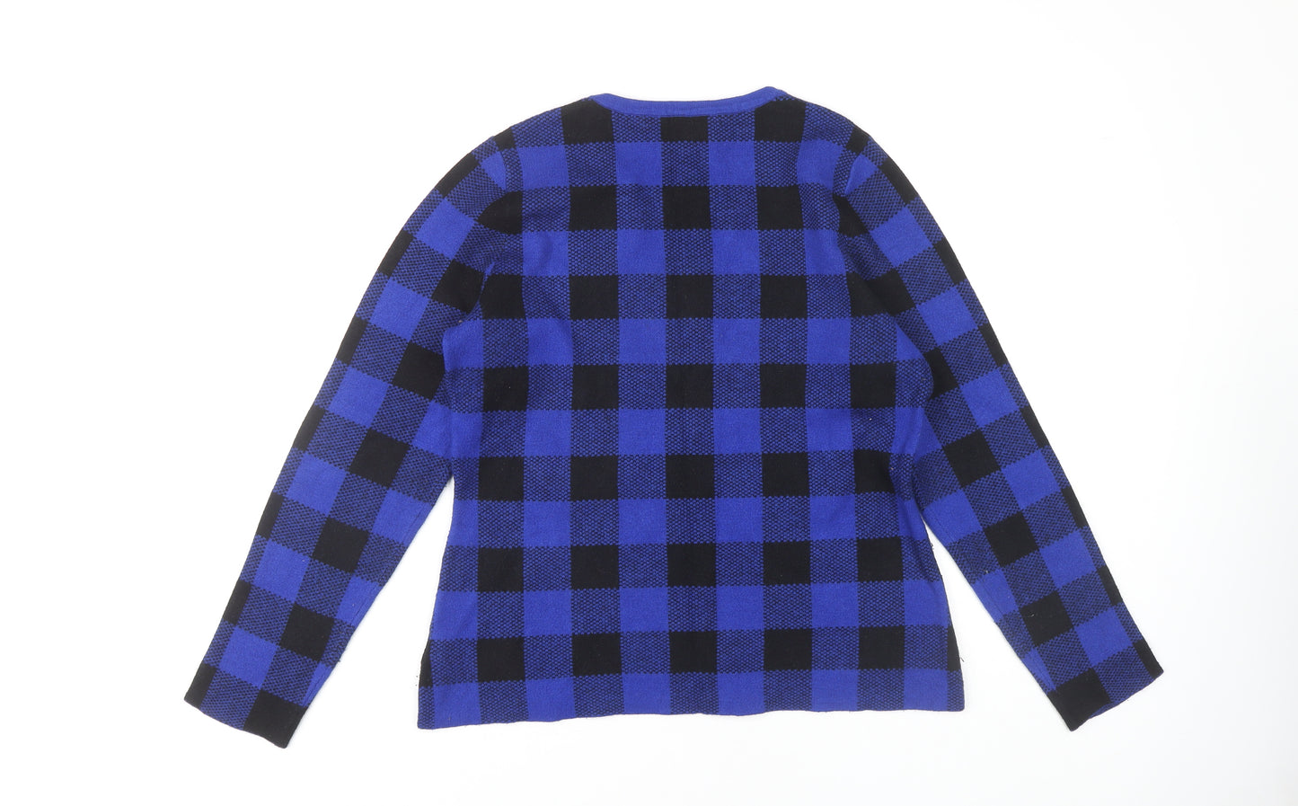 Max Studio Women's Blue Check Pullover Jumper L