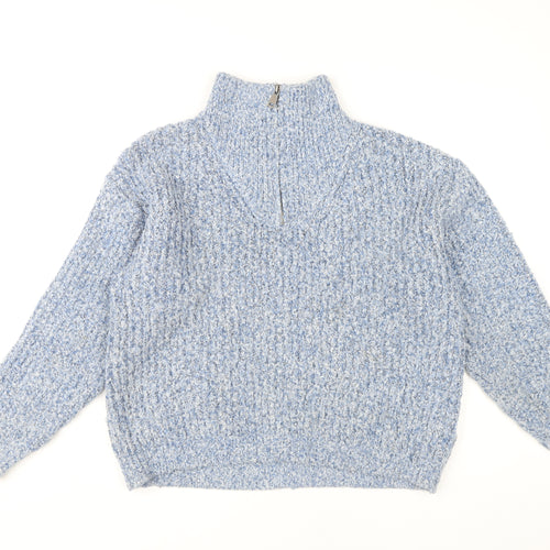 Bean Collection Women's Blue High Neck Pullover Jumper S