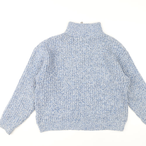 Bean Collection Women's Blue High Neck Pullover Jumper S