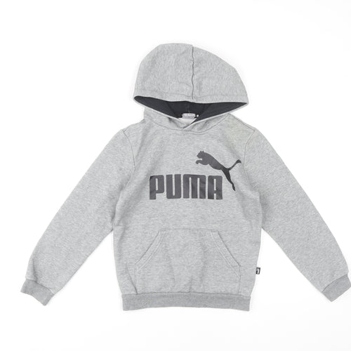Puma Boys Grey Hoodie, 7-8 Years, Pullover, Hooded