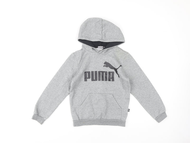 Puma Boys Grey Hoodie, 7-8 Years, Pullover, Hooded