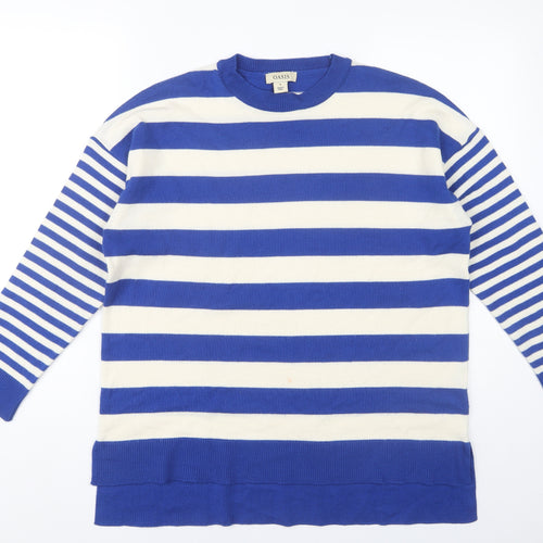 Oasis Women's Blue Striped Pullover Jumper, M