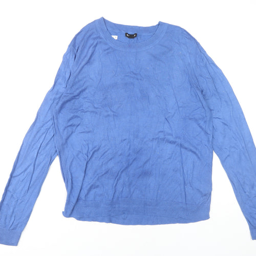 Whistles Women's Blue Crew Neck Jumper Size 18