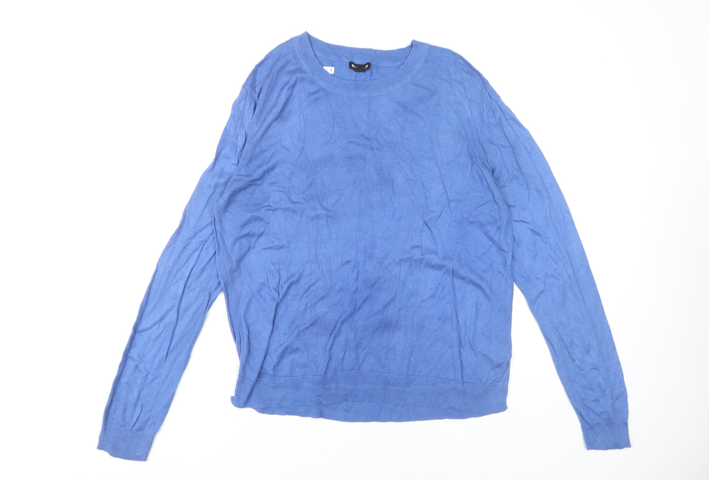 Whistles Women's Blue Crew Neck Jumper Size 18