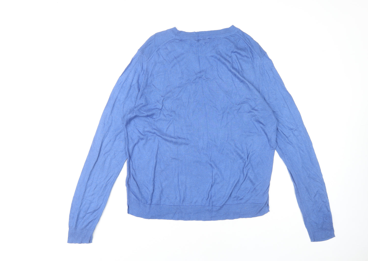 Whistles Women's Blue Crew Neck Jumper Size 18
