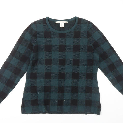 Max Studio Women's Black L Pullover Check Jumper