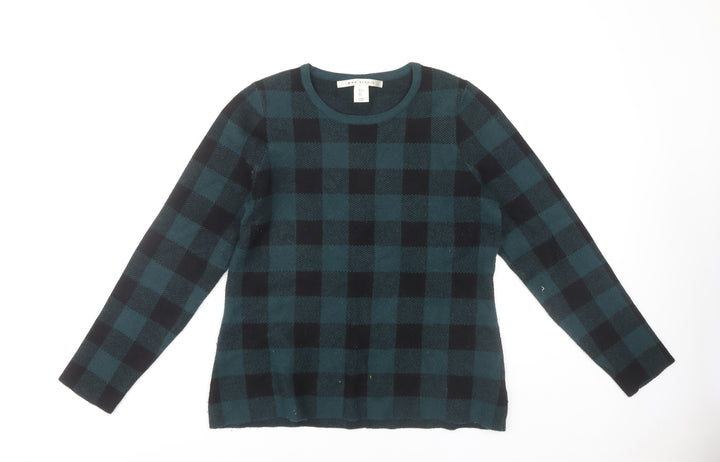 Max Studio Women's Black L Pullover Check Jumper