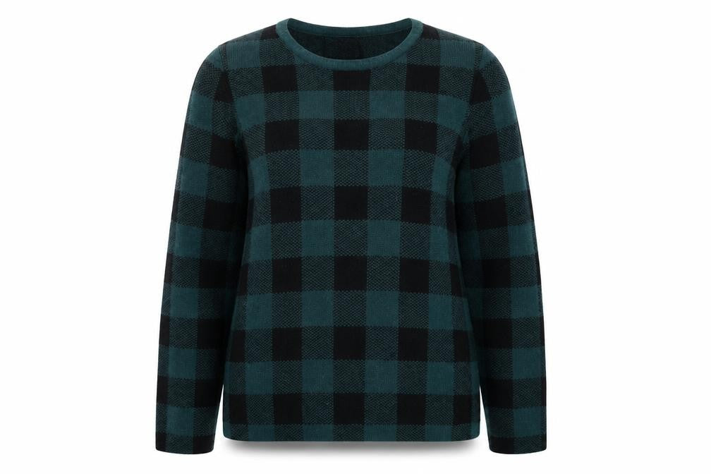 Max Studio Women's Black L Pullover Check Jumper