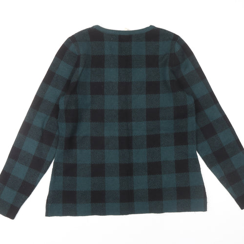 Max Studio Women's Black L Pullover Check Jumper