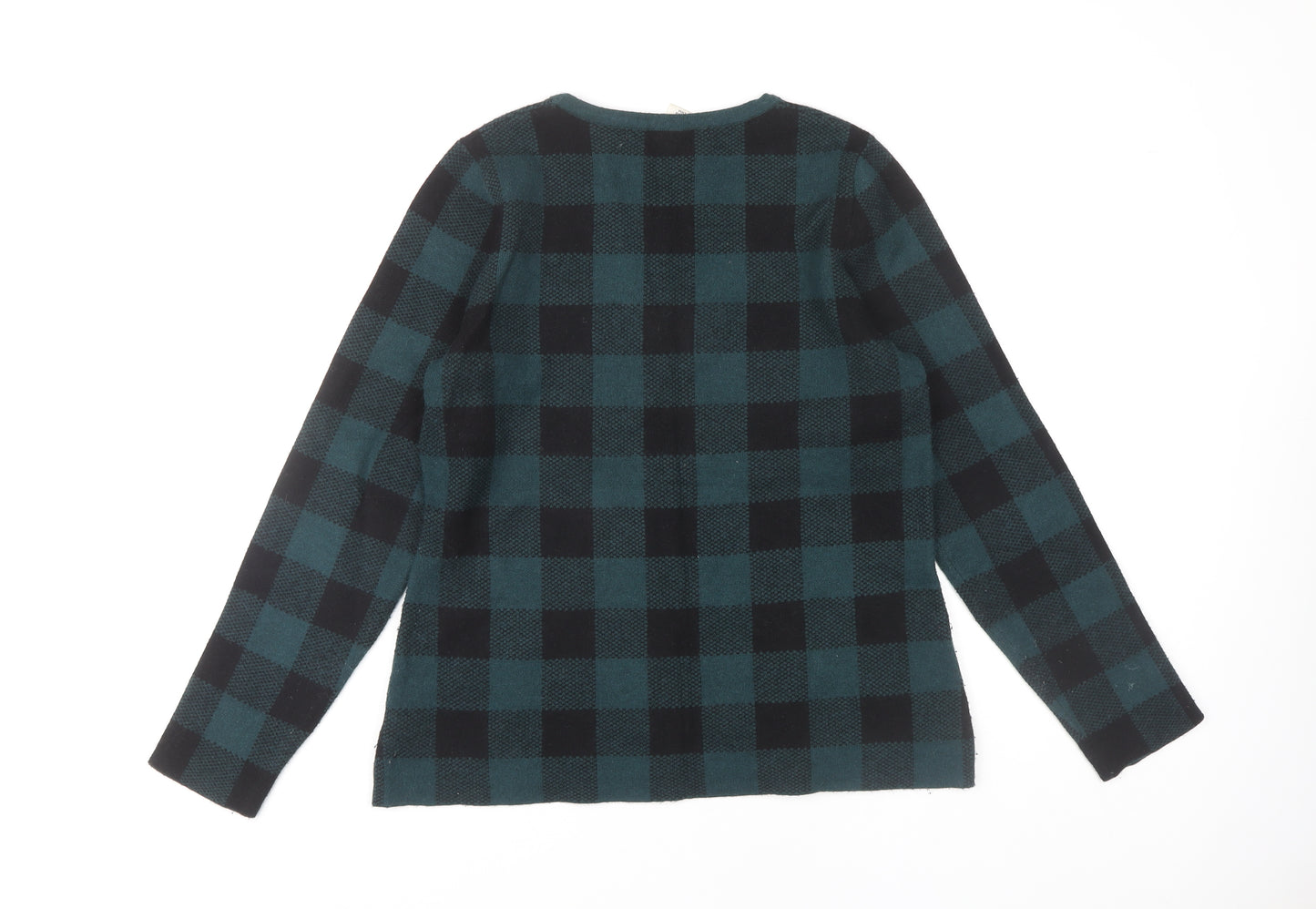 Max Studio Women's Black L Pullover Check Jumper