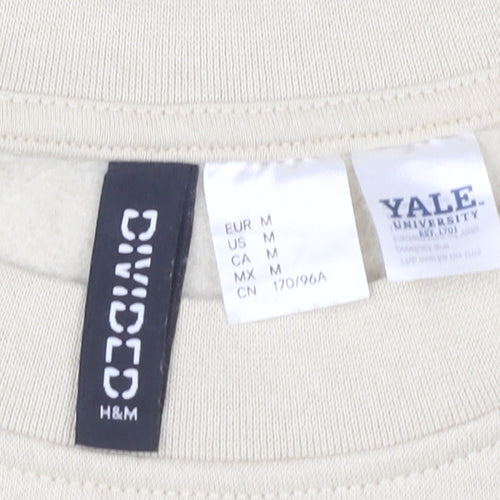 H&M Unisex Beige Yale Logo Pullover Sweatshirt Size 12