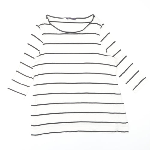 Marks and Spencer Women's Ivory Striped Jumper Size 14