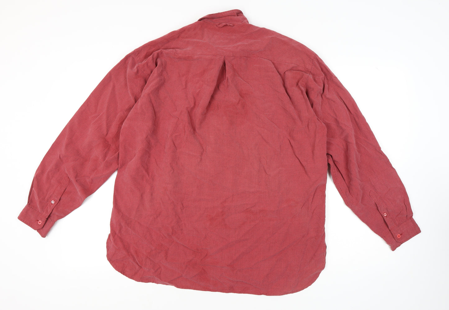 Ted Baker Men's Red Button-Up Shirt, L, Long Sleeve, Cotton