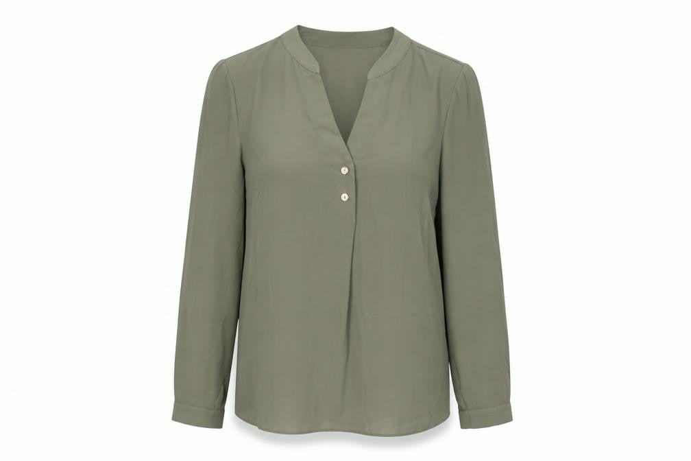 Front view of Roman Women's Green Blouse, size 10, - Casual Elegance