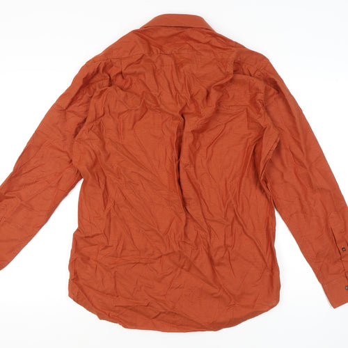 Einhorn Men's Orange Long Sleeve Button-Up Shirt
