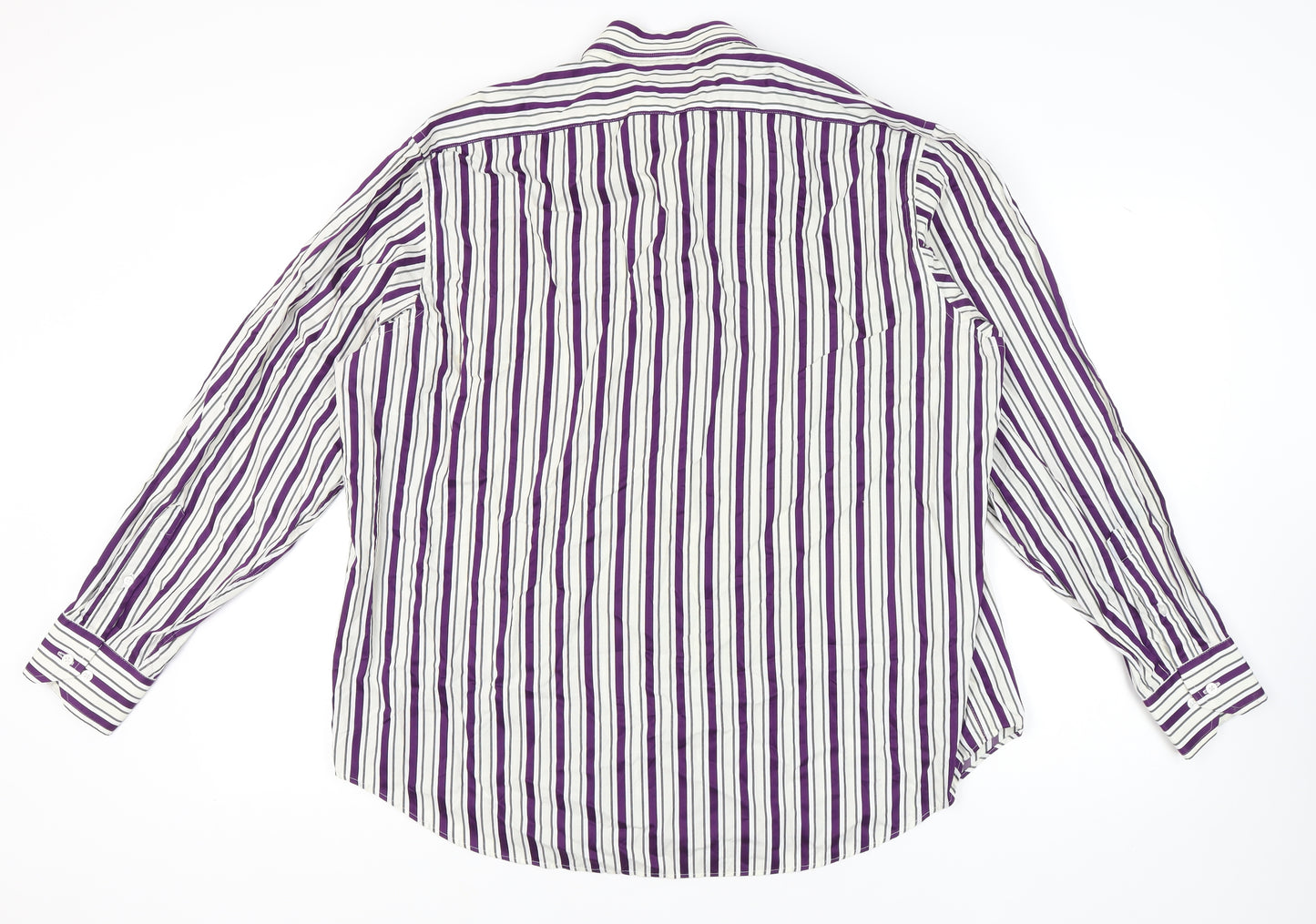 Marks and Spencer Men's Multicoloured Striped Shirt XL