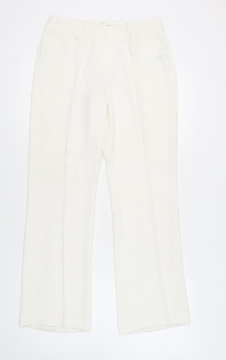 Etam Women's Ivory Trousers UK 12 Polyester