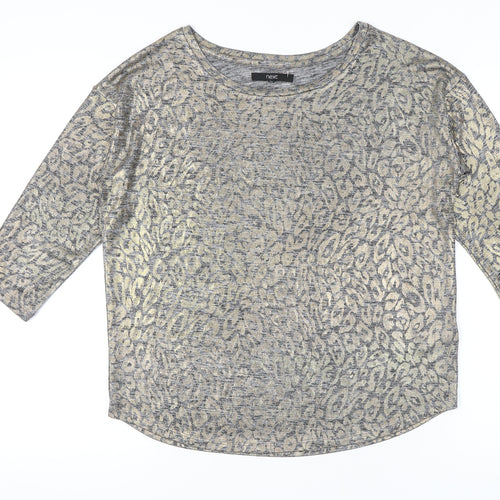 Next Women's Grey Animal Print Top Size 12
