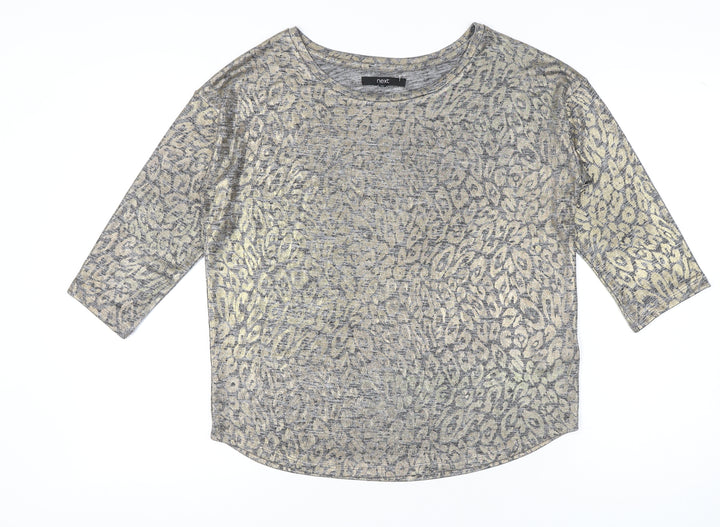 Next Women's Grey Animal Print Top Size 12
