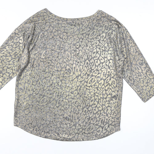 Next Women's Grey Animal Print Top Size 12