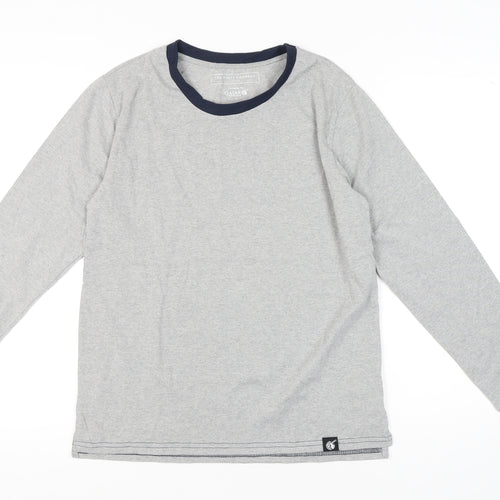 The White Company Men's Grey Long Sleeve Pyjama Top S