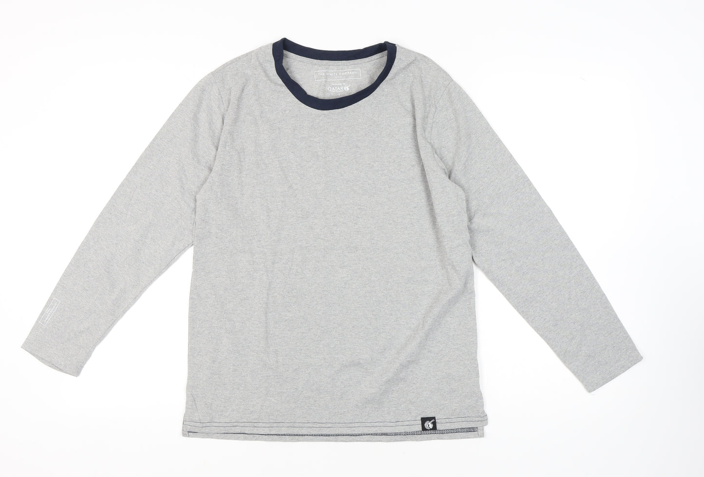 The White Company Men's Grey Long Sleeve Pyjama Top S