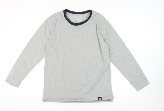 The White Company Men's Grey Long Sleeve Pyjama Top S