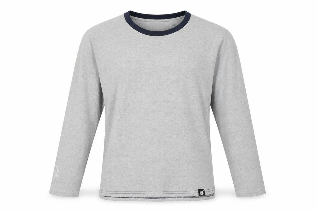 Front view of The White Company Men's Grey Long Sleeve Pyjama Top S