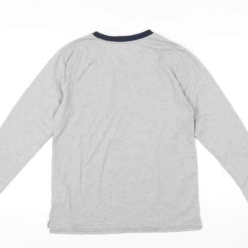 The White Company Men's Grey Long Sleeve Pyjama Top S