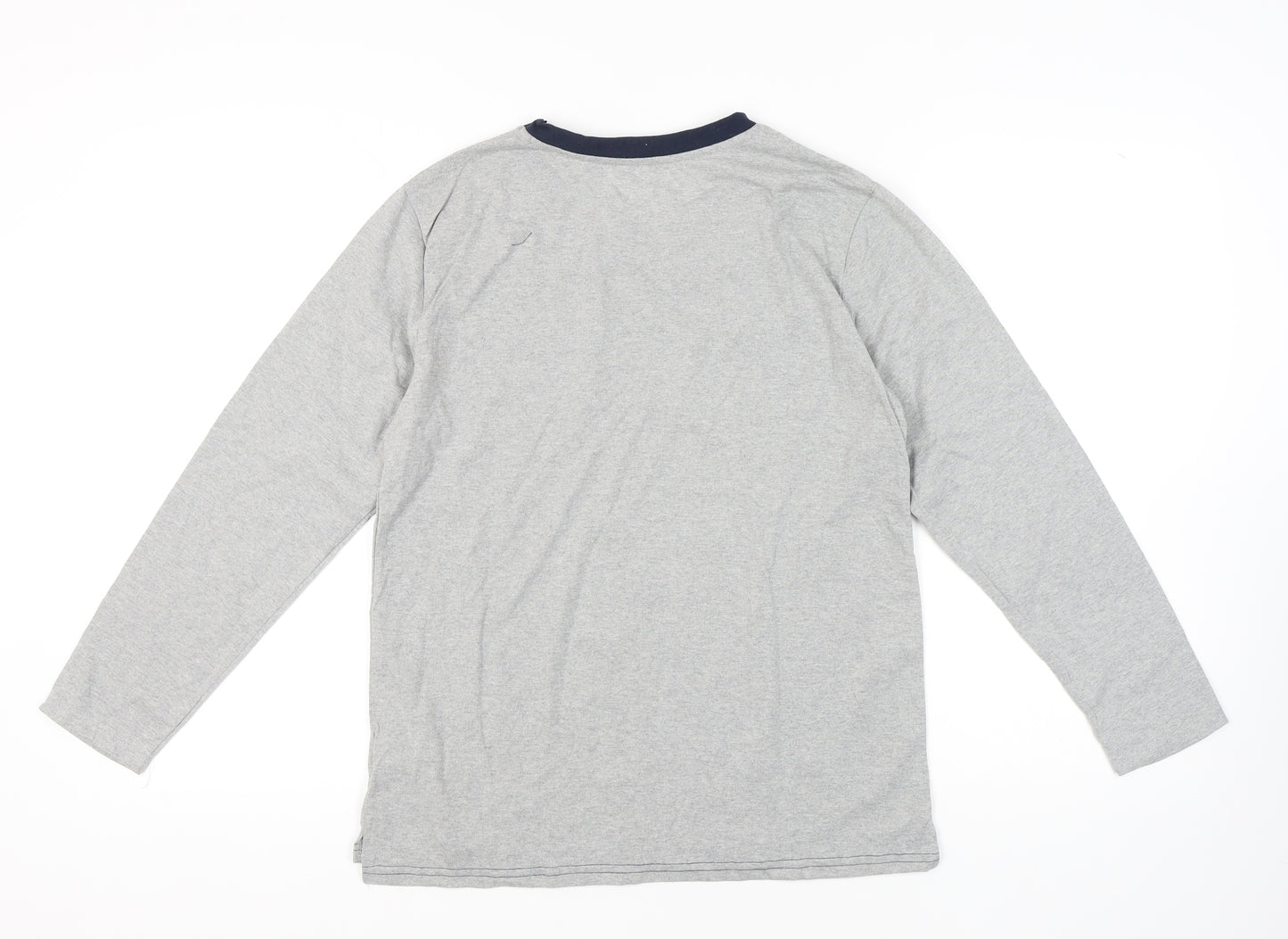 The White Company Men's Grey Long Sleeve Pyjama Top S