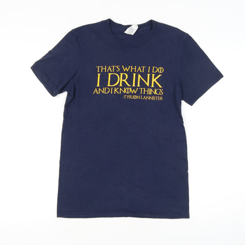 Gildan Men's Blue S Game of Thrones Quote T-Shirt