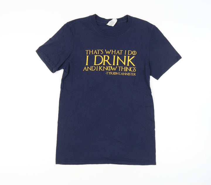 Gildan Men's Blue S Game of Thrones Quote T-Shirt