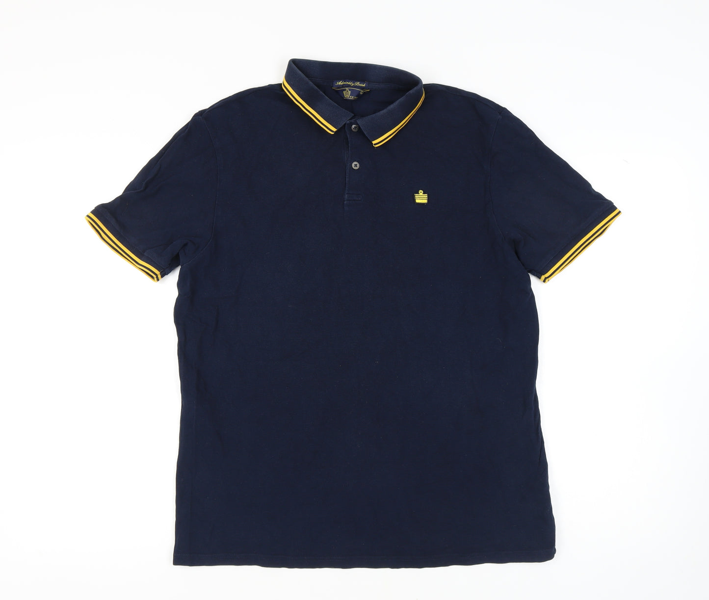 Admiral Men's Blue Polo Shirt L Short Sleeve